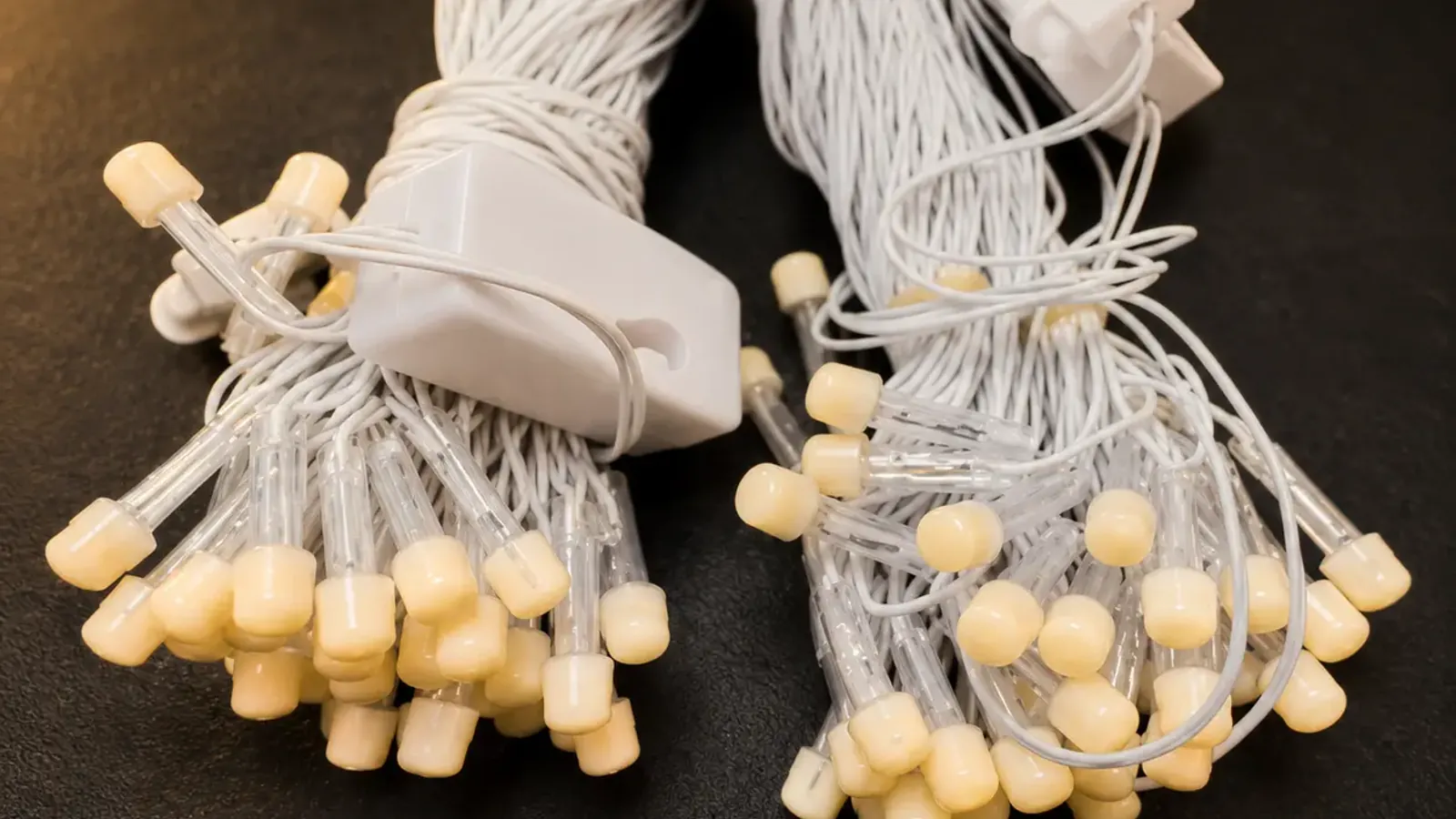 Warm white series light bundles with the inline controller